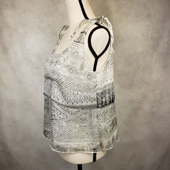 Converse gray sleeveless sheer top tie straps M - Picture 2 of 7
